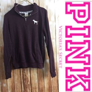 VS PINK maroon quarter zip sweatshirt size XS